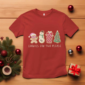 Christmas Pregnancy Announcement T Shirt Cookies For Two Please Xmas Maternity Gift TS10 Red Print Your Wear