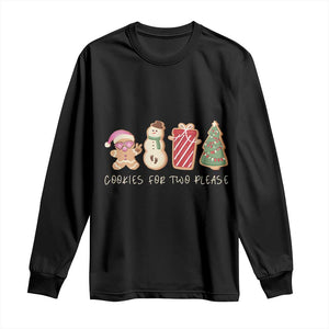 Christmas Pregnancy Announcement Long Sleeve Shirt Cookies For Two Please Xmas Maternity Gift TS10 Black Print Your Wear