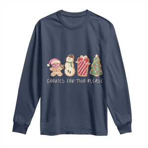 Christmas Pregnancy Announcement Long Sleeve Shirt Cookies For Two Please Xmas Maternity Gift TS10 Navy Print Your Wear