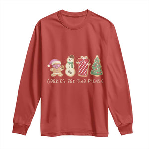 Christmas Pregnancy Announcement Long Sleeve Shirt Cookies For Two Please Xmas Maternity Gift TS10 Red Print Your Wear