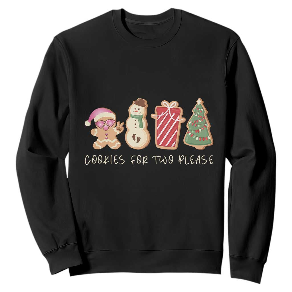 Christmas Pregnancy Announcement Sweatshirt Cookies For Two Please Xmas Maternity Gift TS10 Black Print Your Wear