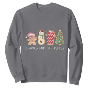 Christmas Pregnancy Announcement Sweatshirt Cookies For Two Please Xmas Maternity Gift TS10 Charcoal Print Your Wear