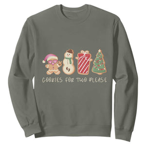 Christmas Pregnancy Announcement Sweatshirt Cookies For Two Please Xmas Maternity Gift TS10 Military Green Print Your Wear