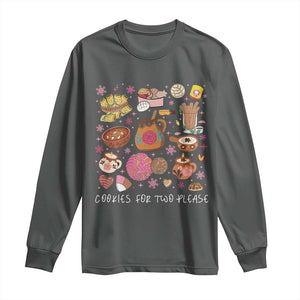 Mexican Christmas Pregnancy Announcement Long Sleeve Shirt Cookies For Two Please Xmas Maternity Gift TS10 Dark Heather Print Your Wear