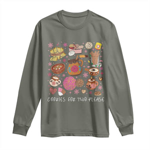 Mexican Christmas Pregnancy Announcement Long Sleeve Shirt Cookies For Two Please Xmas Maternity Gift TS10 Military Green Print Your Wear