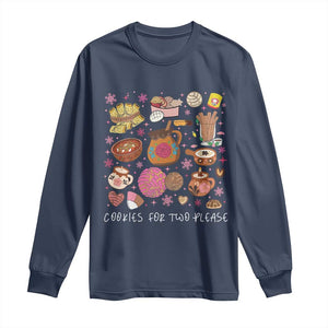 Mexican Christmas Pregnancy Announcement Long Sleeve Shirt Cookies For Two Please Xmas Maternity Gift TS10 Navy Print Your Wear