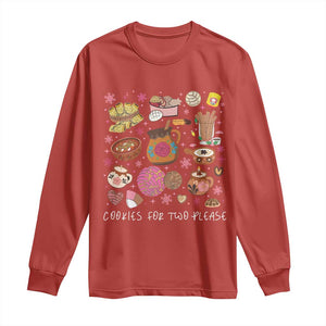 Mexican Christmas Pregnancy Announcement Long Sleeve Shirt Cookies For Two Please Xmas Maternity Gift TS10 Red Print Your Wear