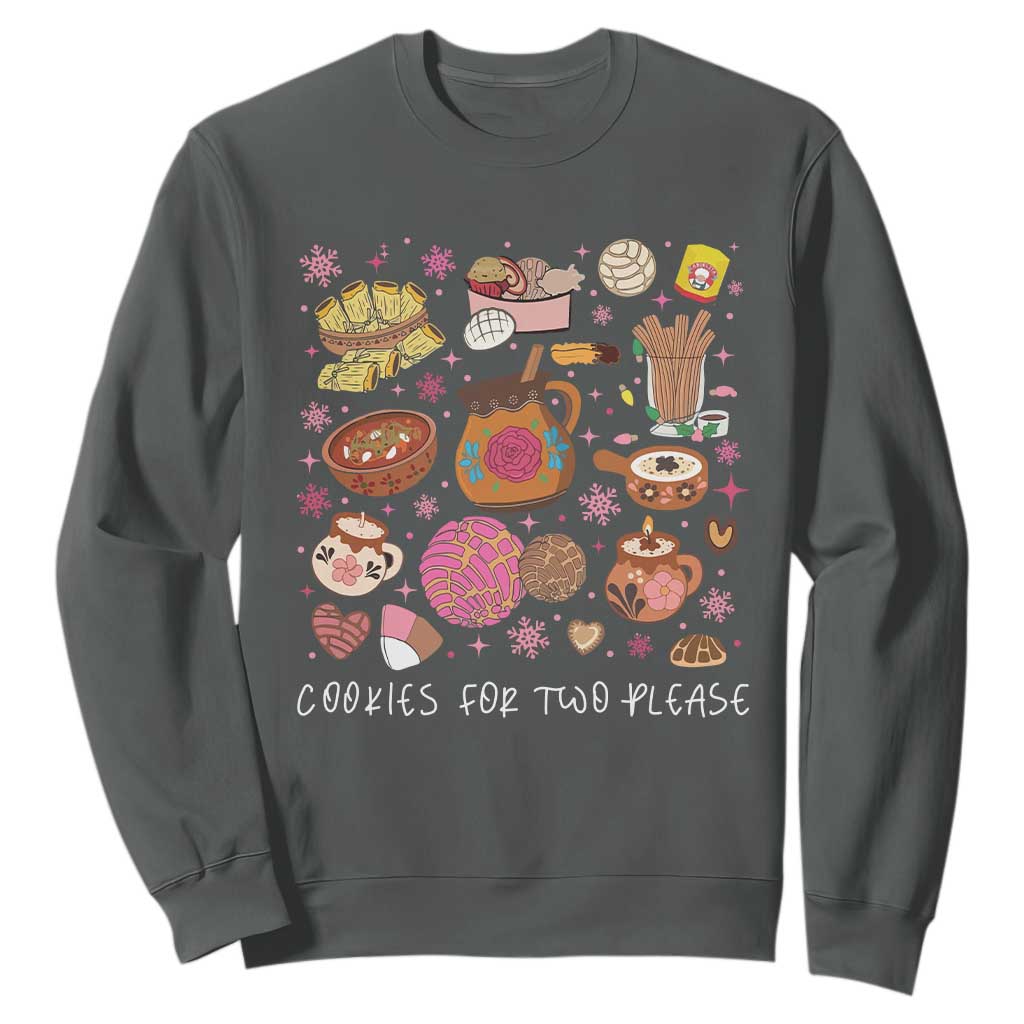 Mexican Christmas Pregnancy Announcement Sweatshirt Cookies For Two Please Xmas Maternity Gift TS10 Dark Heather Print Your Wear