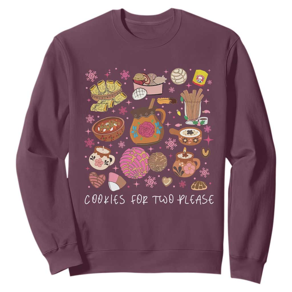 Mexican Christmas Pregnancy Announcement Sweatshirt Cookies For Two Please Xmas Maternity Gift TS10 Maroon Print Your Wear
