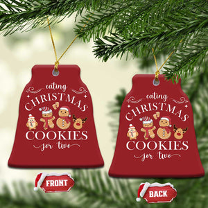 Pregnancy Announcement Christmas Ornament Eating Xmas Cookies For Two Maternity Gift TS10 Bell Flake Red Print Your Wear