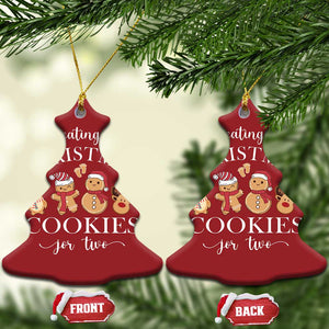 Pregnancy Announcement Christmas Ornament Eating Xmas Cookies For Two Maternity Gift TS10 Christmas Tree Red Print Your Wear