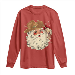 Christmas Cowboy Long Sleeve Shirt Santa Claus Merry Xmas Vintage 90s Western Country TS10 Red Print Your Wear