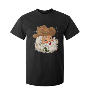 Christmas Cowboy T Shirt For Kid Santa Claus Vintage 90s Western Country Music Outfit TS10 Black Print Your Wear