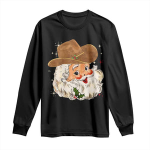 Christmas Cowboy Long Sleeve Shirt Santa Claus Vintage 90s Western Country Music Outfit TS10 Black Print Your Wear