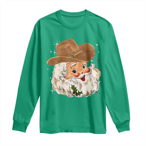 Christmas Cowboy Long Sleeve Shirt Santa Claus Vintage 90s Western Country Music Outfit TS10 Irish Green Print Your Wear