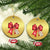 Pregnancy Announcement Christmas Ornament Coquette Bow Xmas Maternity Gift TS10 Circle Gold Print Your Wear