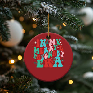 Pregnancy Announcement Christmas Ornament Merry & Pregnant Era Cute Groovy Christmas Holiday Xmas TS10 Print Your Wear