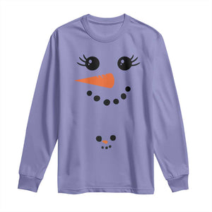 Christmas Pregnancy Announcement Long Sleeve Shirt Snowman Face Xmas Maternity Gift TS10 Violet Print Your Wear