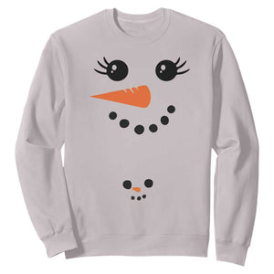 Christmas Pregnancy Announcement Sweatshirt Snowman Face Xmas Maternity Gift TS10 Ice Gray Print Your Wear