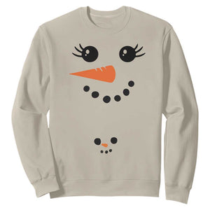 Christmas Pregnancy Announcement Sweatshirt Snowman Face Xmas Maternity Gift TS10 Sand Print Your Wear