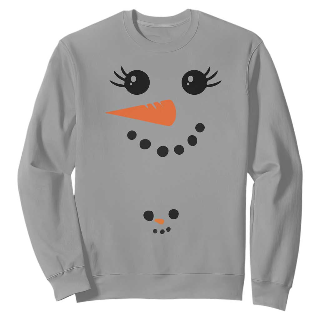 Christmas Pregnancy Announcement Sweatshirt Snowman Face Xmas Maternity Gift TS10 Sport Gray Print Your Wear
