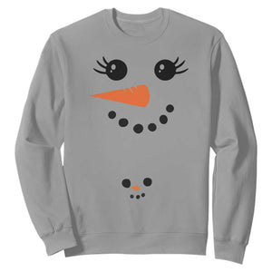 Christmas Pregnancy Announcement Sweatshirt Snowman Face Xmas Maternity Gift TS10 Sport Gray Print Your Wear