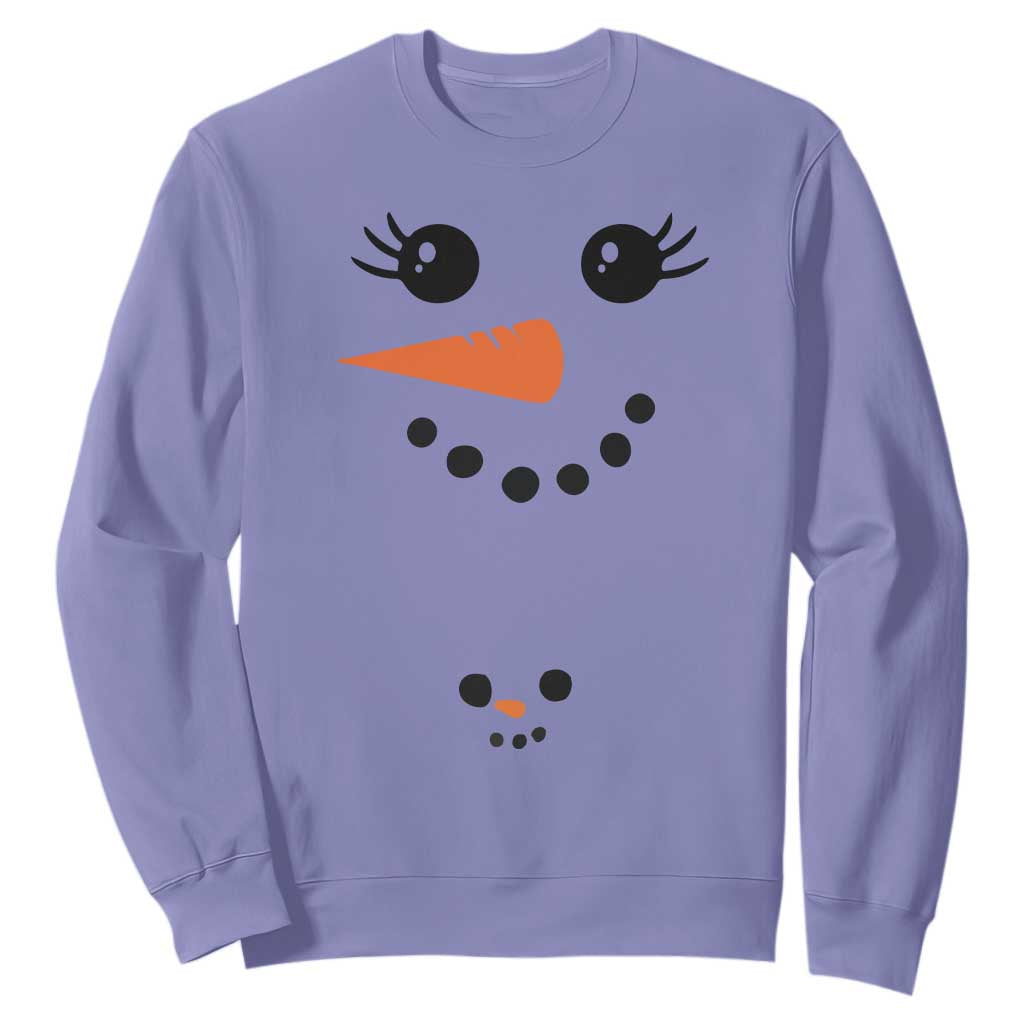 Christmas Pregnancy Announcement Sweatshirt Snowman Face Xmas Maternity Gift TS10 Violet Print Your Wear