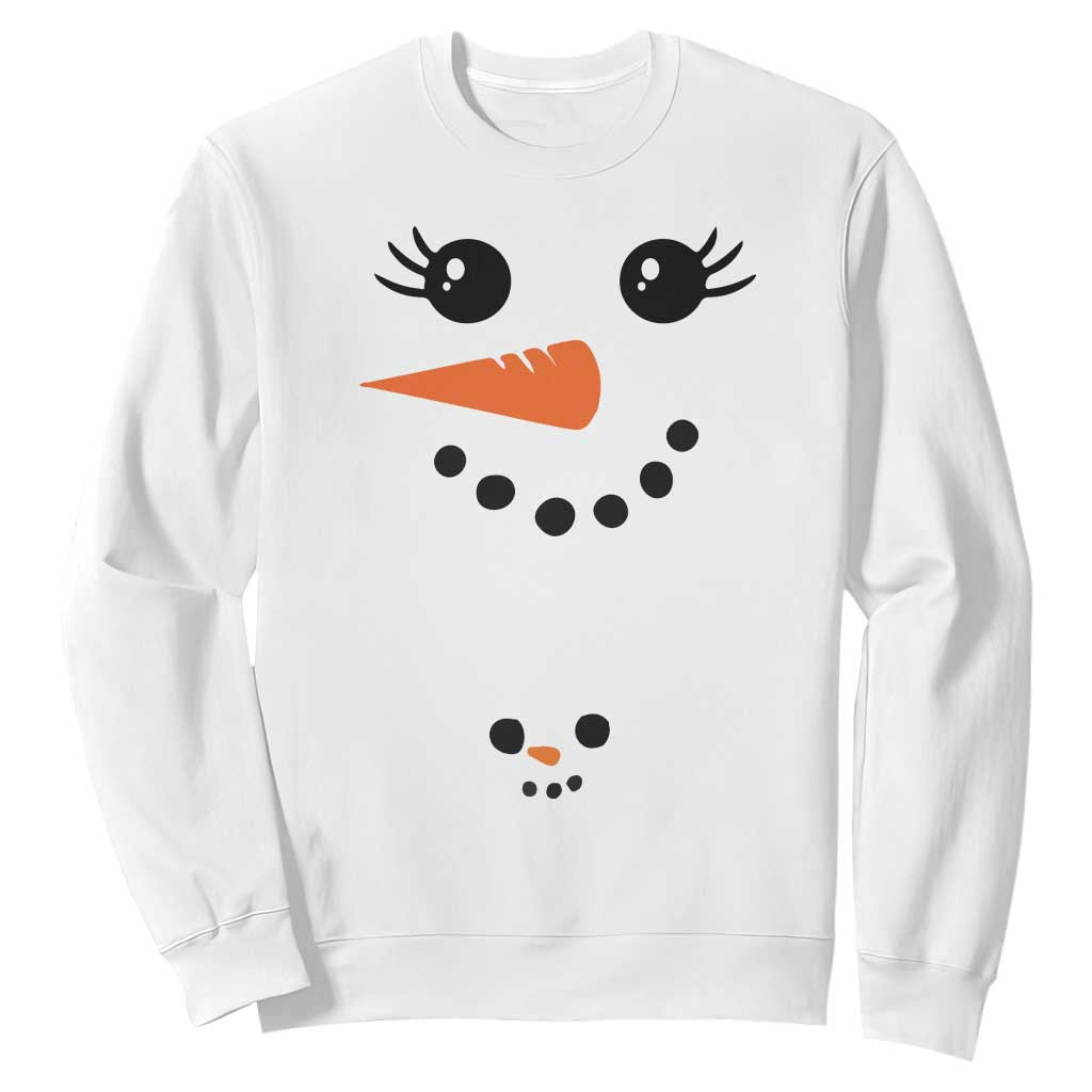 Christmas Pregnancy Announcement Sweatshirt Snowman Face Xmas Maternity Gift TS10 White Print Your Wear