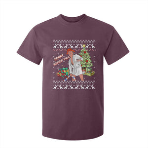 Funny Christmas Trump T Shirt For Kid Sorry Merica Is Full Ugly Xmas TS10 Maroon Print Your Wear