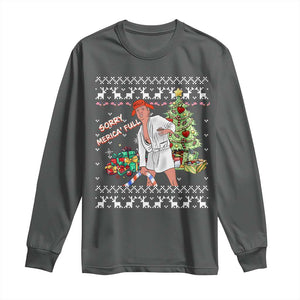 Funny Christmas Trump Long Sleeve Shirt Sorry Merica Is Full Ugly Xmas TS10 Dark Heather Print Your Wear