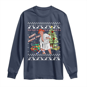 Funny Christmas Trump Long Sleeve Shirt Sorry Merica Is Full Ugly Xmas TS10 Navy Print Your Wear