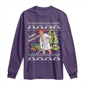 Funny Christmas Trump Long Sleeve Shirt Sorry Merica Is Full Ugly Xmas TS10 Purple Print Your Wear