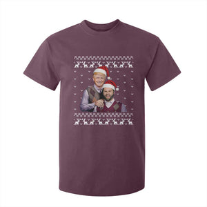 Christmas Trump Vance 2024 T Shirt For Kid Brothers Funny Parody Trump J.D. Vance Bros Ugly Xmas TS10 Maroon Print Your Wear