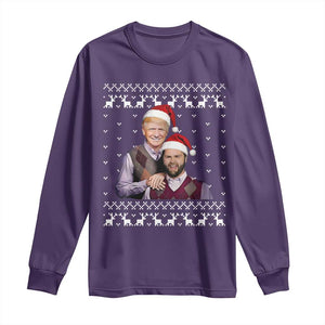 Christmas Trump Vance 2024 Long Sleeve Shirt Brothers Funny Parody Trump J.D. Vance Bros Ugly Xmas TS10 Purple Print Your Wear