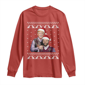 Christmas Trump Vance 2024 Long Sleeve Shirt Brothers Funny Parody Trump J.D. Vance Bros Ugly Xmas TS10 Red Print Your Wear