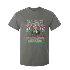 Funny Christmas Trump T Shirt For Kid Make Christmas Great Again Ugly Christmas Sweater TS10 Military Green Print Your Wear