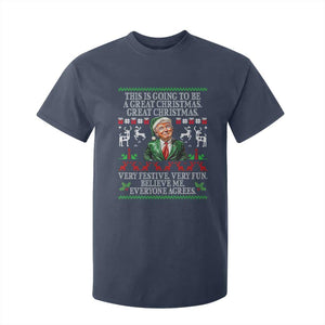 Funny Christmas Trump T Shirt For Kid Make Christmas Great Again Ugly Christmas Sweater TS10 Navy Print Your Wear