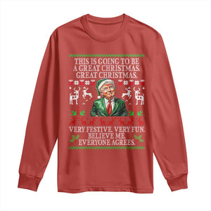 Funny Christmas Trump Long Sleeve Shirt Make Christmas Great Again Ugly Christmas Sweater TS10 Red Print Your Wear