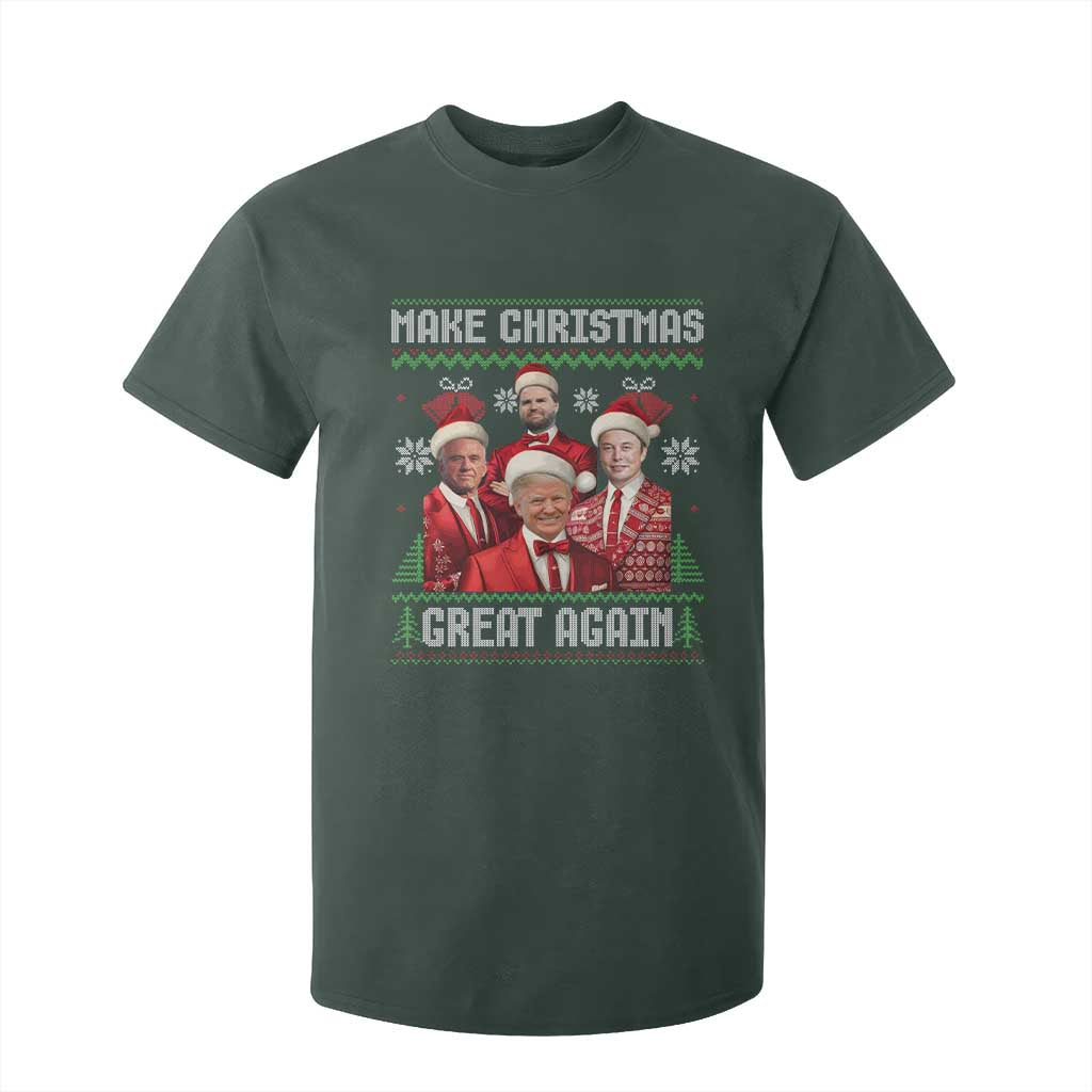 Christmas Trump Vance T Shirt For Kid Make Christmas Great Again Ugly Christmas Sweater TS10 Dark Forest Green Print Your Wear