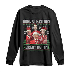 Christmas Trump Vance Long Sleeve Shirt Make Christmas Great Again Ugly Christmas Sweater TS10 Black Print Your Wear