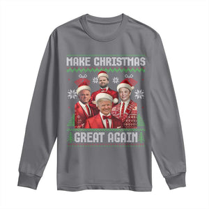 Christmas Trump Vance Long Sleeve Shirt Make Christmas Great Again Ugly Christmas Sweater TS10 Charcoal Print Your Wear