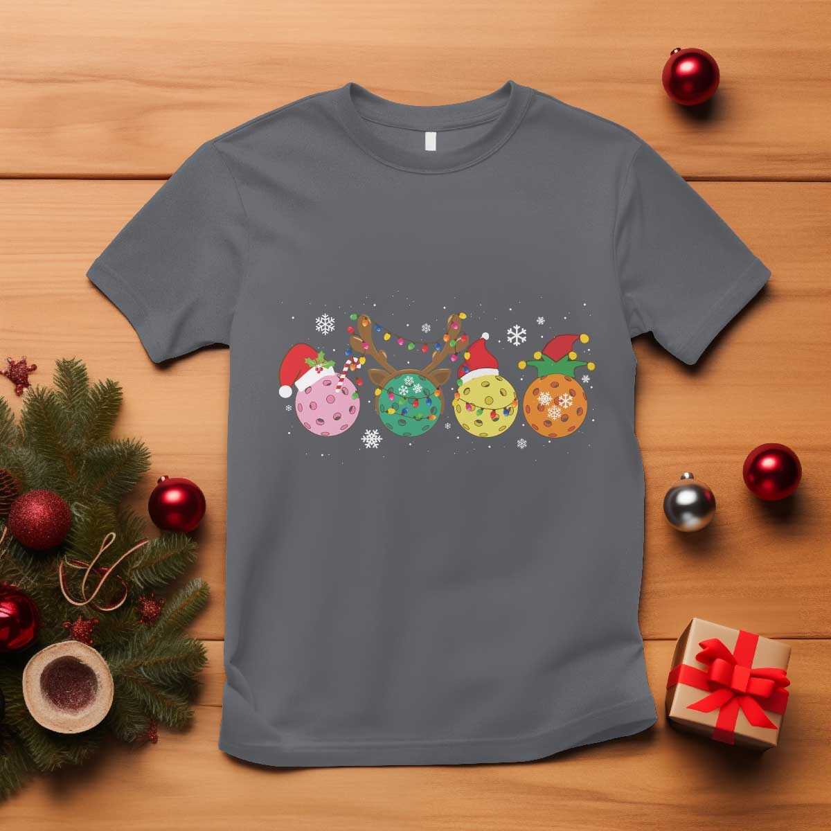 Funny Pickleball Lover Christmas T Shirt TS10 Charcoal Print Your Wear
