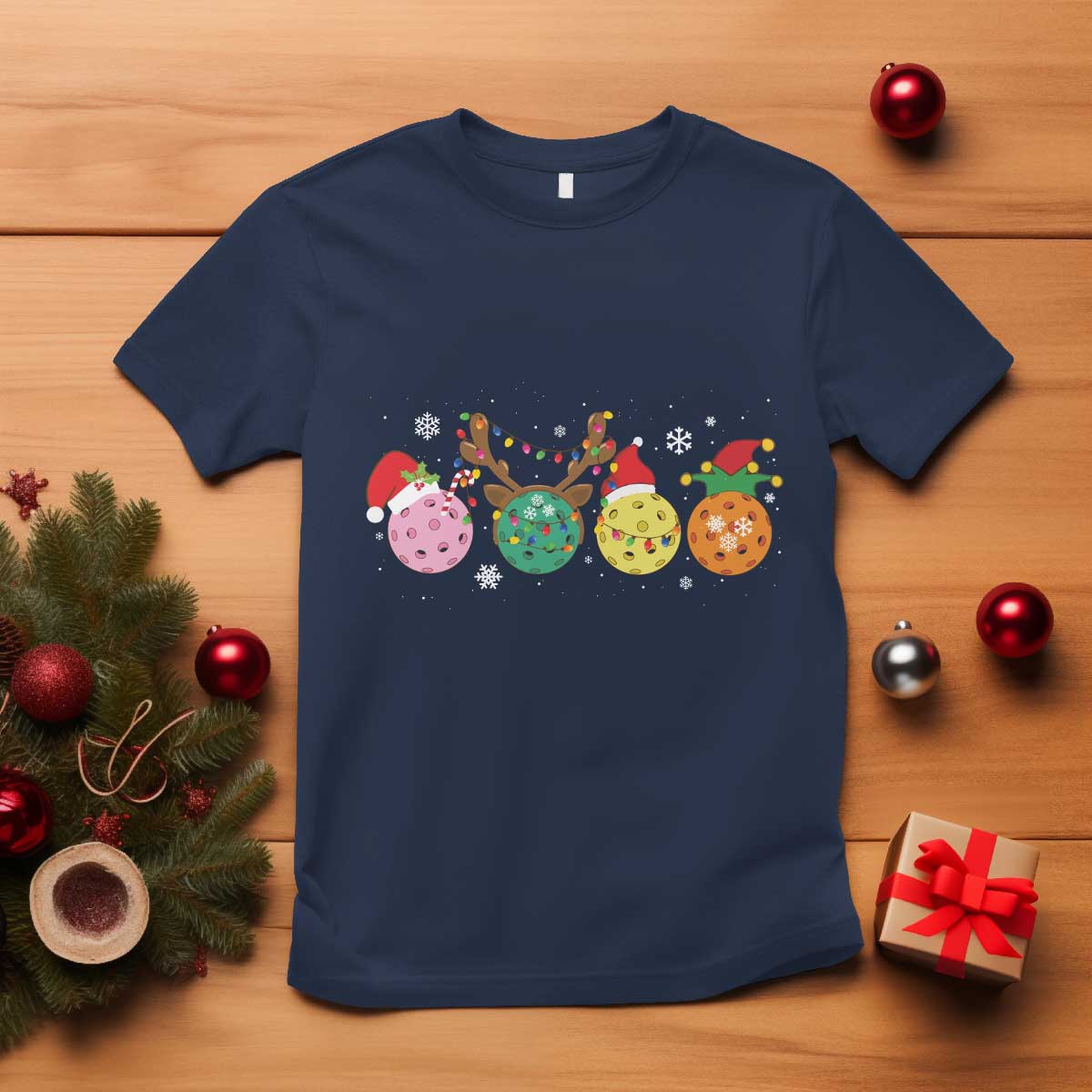 Funny Pickleball Lover Christmas T Shirt TS10 Navy Print Your Wear