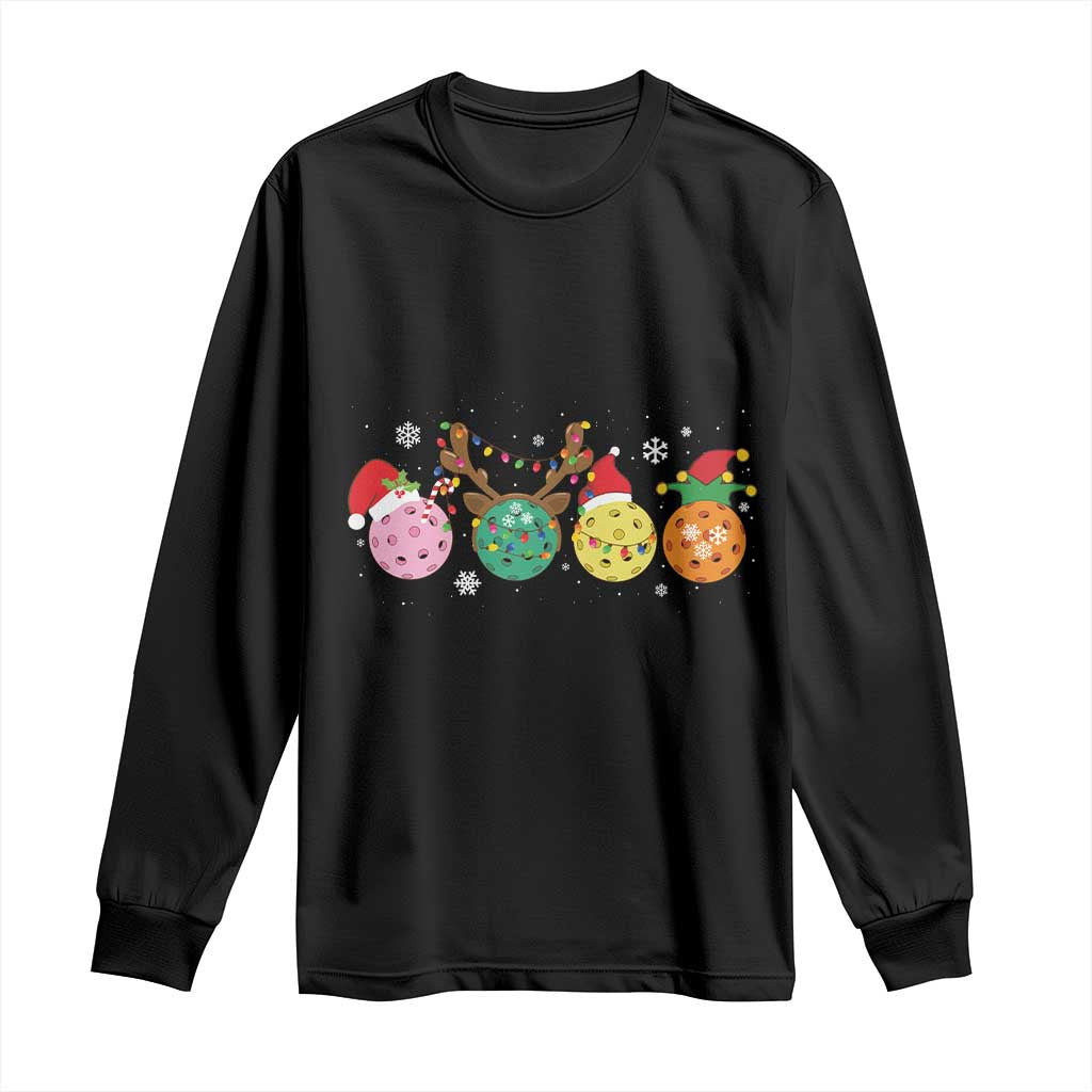 Funny Pickleball Lover Christmas Long Sleeve Shirt TS10 Black Print Your Wear