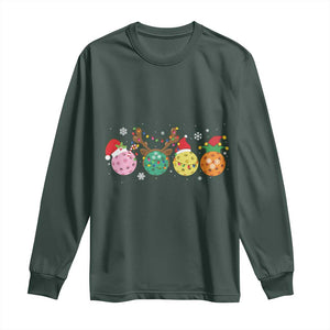 Funny Pickleball Lover Christmas Long Sleeve Shirt TS10 Dark Forest Green Print Your Wear