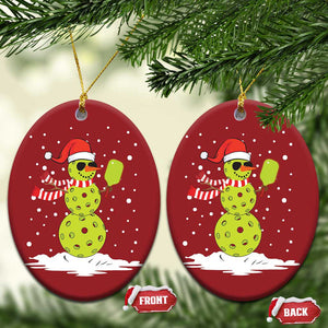 Pickleball Christmas Ornament Santa Hat Snowman Xmas TS10 Oval Red Print Your Wear