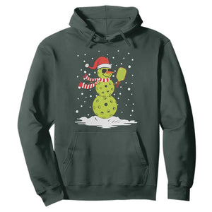 Pickleball Christmas Hoodie Santa Hat Snowman Xmas TS10 Dark Forest Green Print Your Wear