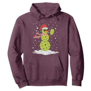 Pickleball Christmas Hoodie Santa Hat Snowman Xmas TS10 Maroon Print Your Wear