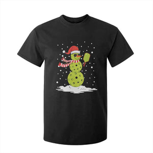 Pickleball Christmas T Shirt For Kid Santa Hat Snowman Xmas TS10 Black Print Your Wear