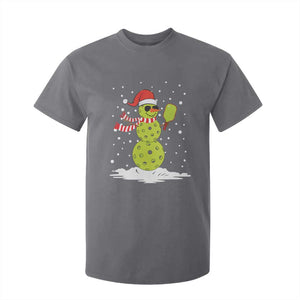 Pickleball Christmas T Shirt For Kid Santa Hat Snowman Xmas TS10 Charcoal Print Your Wear